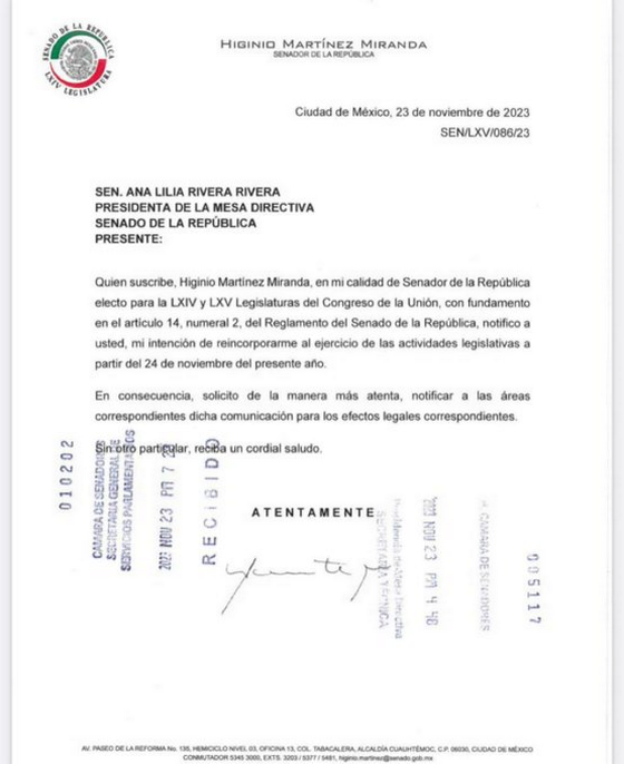 Higinio Martínez Deja Gabinete De Delfina Gómez Y Regresa Al Senado El Sol De San Luis 9241