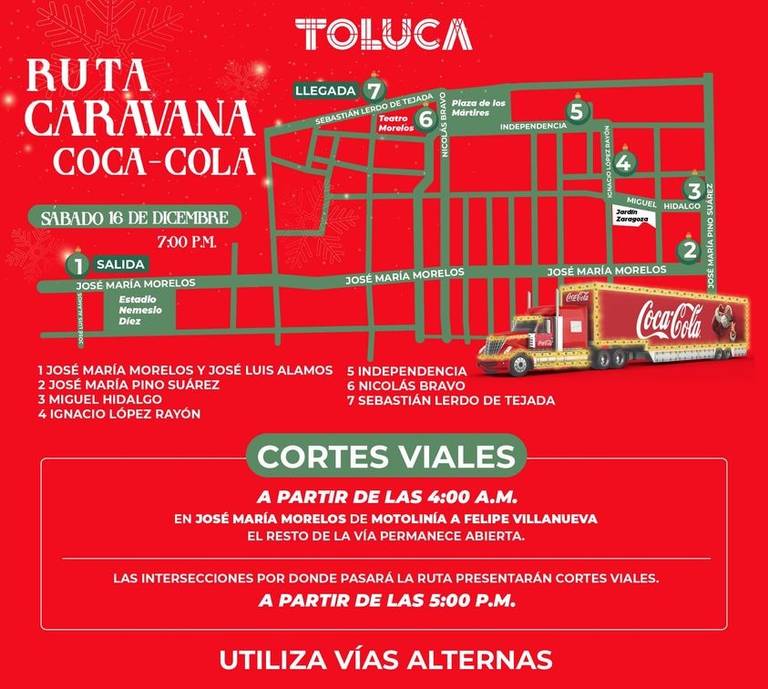 Realizan Caravana Coca Cola en Toluca precauci n cierre de